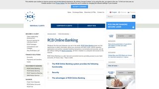 RCB Online Banking — RCB Bank Ltd