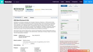 RCB Bank Reviews - WalletHub