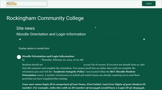 RockinghamCC: Moodle Orientation and Login Information