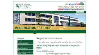 Registration Schedule — Rockland Community College