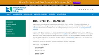 Register for Classes | Rappahannock Community College