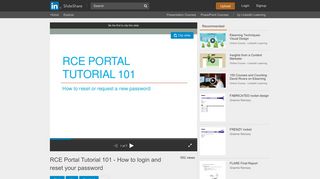 RCE Portal Tutorial 101 - How to login and reset your password