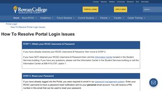 Rowan College | Portal Login How To Resolve Portal Login Issues