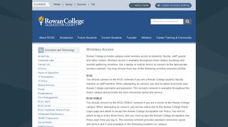 Rowan College | Office of Technology Wireless Access
