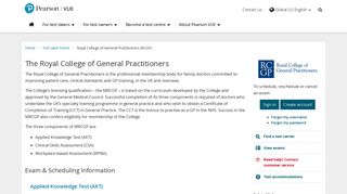 Royal College of General Practitioners (RCGP) :: Pearson VUE