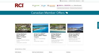 Canada Member Offers | Special Offers | RCI
