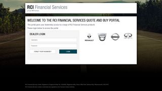 RCI Financial Services Quote and Buy Portal: Login | Users