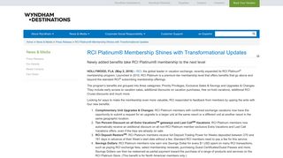 RCI Platinum® Membership Shines with Transformational Updates ...