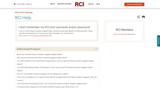 I don't remember my RCI username and password | RCI Help | RCI.com