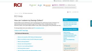 Using my Saving Dollars | RCI Help | RCI.com