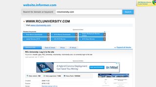 rcluniversity.com at WI. RCL University: Log in to the site