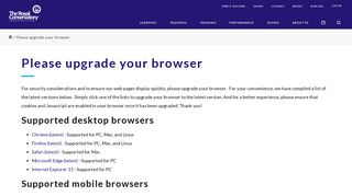 Please upgrade your browser | The Royal Conservatory of Music