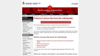 Firearms Licence Services (for individuals) - Royal Canadian Mounted ...