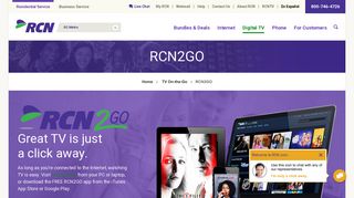 RCN2GO powered by TiVo - access TV via PC, laptop or iOS device