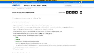 Linksys Official Support - Setting up RCN with a Linksys Router