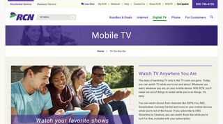 With RCN2GO - Take your RCN TV Anywhere You Go