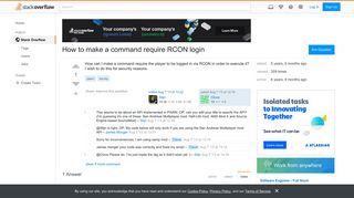 How to make a command require RCON login - Stack Overflow