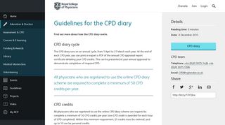 Guidelines for the CPD diary | RCP London
