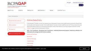 Online Data Entry - RCPA Quality Assurance Programs : RCPAQAP