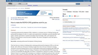 How to make the RCPCH CPD guidelines work for you - NCBI - NIH