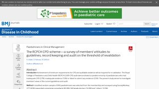 The RCPCH CPD scheme—a survey of members' attitudes to ...