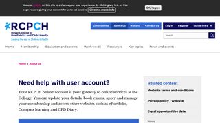 Need help with user account? | RCPCH