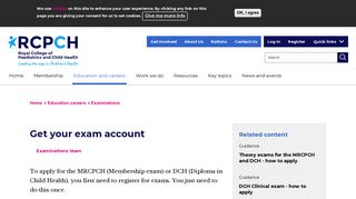 Get your exam account | RCPCH
