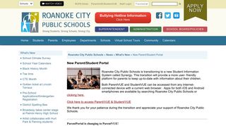 New Parent/Student Portal - Roanoke City Public Schools