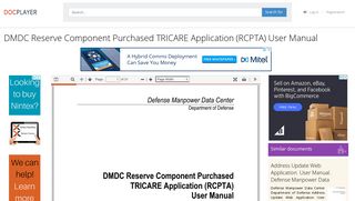 DMDC Reserve Component Purchased TRICARE Application ...