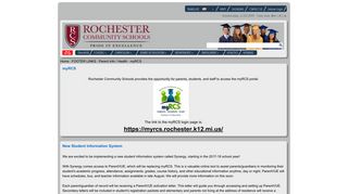 Rochester Community Schools - myRCS