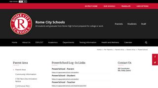 Parent Area / PowerSchool - Rome City Schools