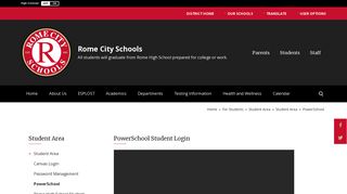 Student Area / PowerSchool - Rome City Schools