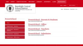 PowerSchool / Home - Randolph Central School District