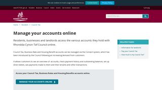 Manage your accounts online | Rhondda Cynon Taf County Borough ...