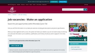 Job vacancies - Make an application | Rhondda Cynon Taf County ...