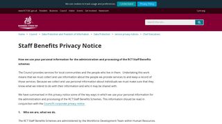 Staff Benefits Privacy Notice | Rhondda Cynon Taf County Borough ...