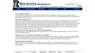 FAQ - RCTC Bookstore - Rochester Community and Technical College