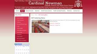 RCT Catering Menu - Cardinal Newman School