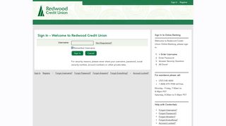 Redwood Credit Union Online Banking