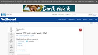 Annual CPD audit underway by RCVS | Veterinary Record