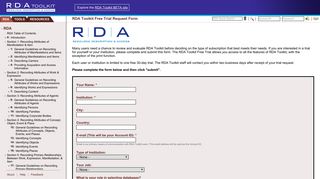 RDA Toolkit Free Trial