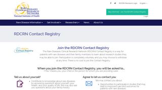RDCRN Contact Registry | Rare Diseases Clinical Research Network