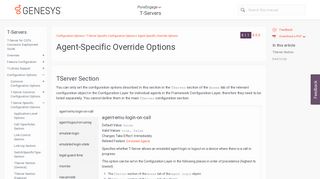 Agent-Specific Override Options - Genesys Documentation