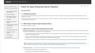 Client for Open Enterprise Server Readme - Novell