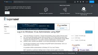 Log in to Windows 10 as Administrator using RDP - Super User