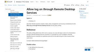Allow log on through Remote Desktop Services (Windows 10 ...