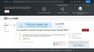 Is it possible to access the login windows screen through RDP ...