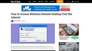 How to Access Windows Remote Desktop Over the Internet