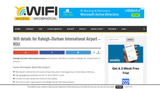 Wifi details for Raleigh–Durham International Airport - RDU - Your ...