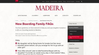 New Boarding Family FAQ | The Madeira School